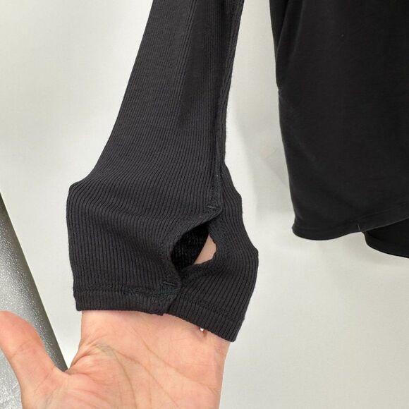 Athleta Purana Wrap Oversized Modal Hoodie Black Sweatshirt Size S - Picture 5 of 13